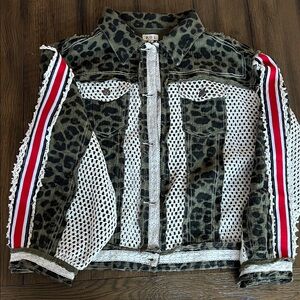 POL Patchwork Leopard Mesh Jacket